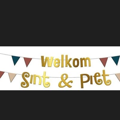 Letter garlands 'Welkom Sint & Piet' (NL) - 2 pieces