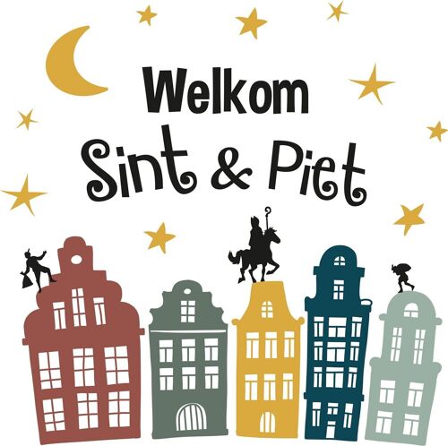 Window stickers 'Welkom Sint & Piet' (NL)