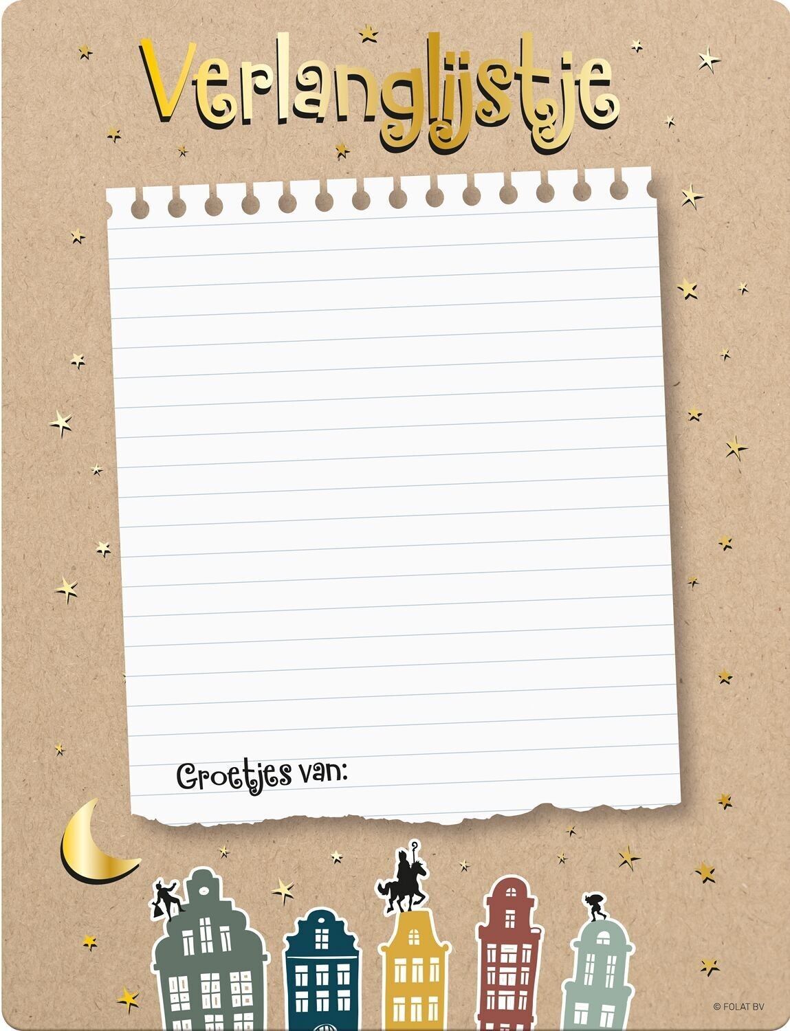 Lista dei desideri 'Welcome Sint & Piet' (NL) - 4 pezzi