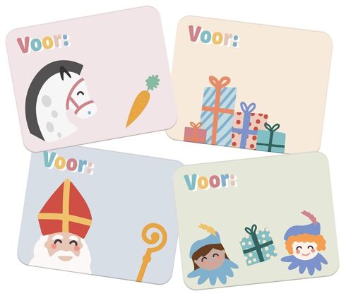 Name Stickers Gift - Sint en Pieten - 50 pieces