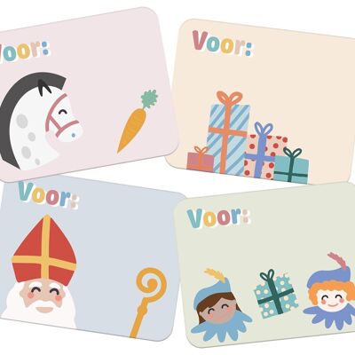 Name Stickers Gift - Sint and Pieten - 50 pieces