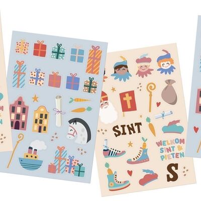 Stickers Sinterklaas characters - Sint and Pieten - 49 pieces