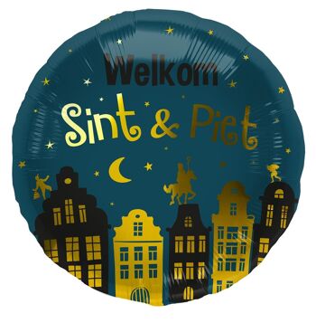 Ballon aluminium 'Bienvenue Sint & Piet' - 45 cm