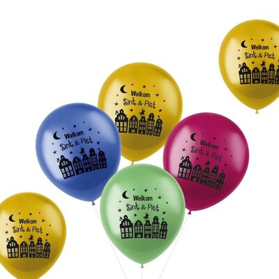 Balloons 'Welkom Sint & Piet' Multicolour - 6 pieces