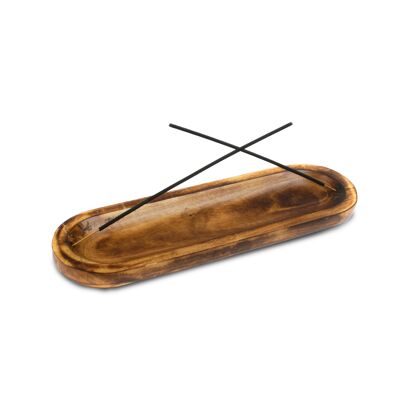 AAKRITI Wooden Incense Holder Wood | Exclusive 2-in-1 multitasking design | Natural & 100% Eco-Friendly | Perfect for Housewarming, Christmas, Birthday, (Natural Tray)