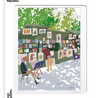 AFFICHE 30x40 cm WLPP PARIS BOUQUINISTES