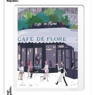 AFFICHE 30x40 cm WLPP PARIS CAFE DE FLORE