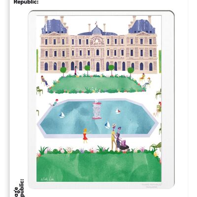 CARTEL 30x40 cm WLPP PARIS JARDIN DE LUXEMBURGO