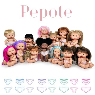 PEPOTE DOLL UNDERWEAR OPENS AND CLOSES EYES