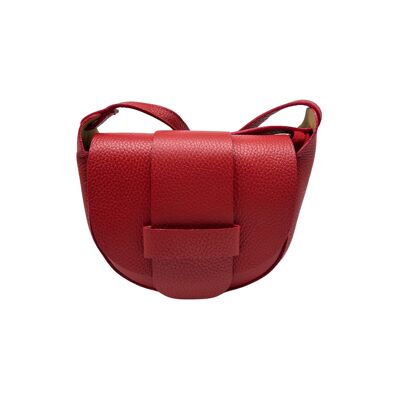 RED MARGOT SEEDED LEATHER CROSSBODY BAG