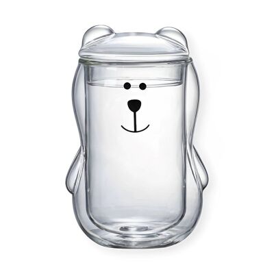 Double Wall Cup Transparent Bear XL