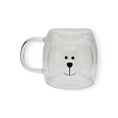 Double Wall Cup Transparent Bear Handle