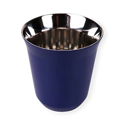 Tazza da caffè espresso in acciaio a doppia parete blu navy