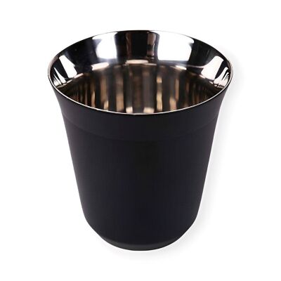 Black Double Wall Steel Espresso Cup