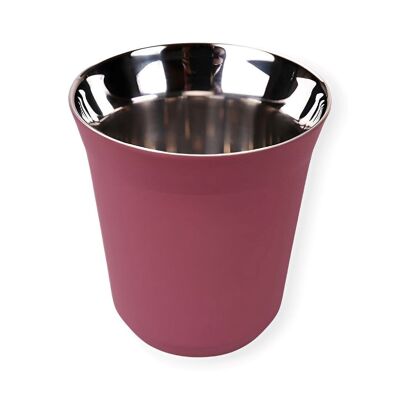 Taza de café expreso de acero de doble pared rosa