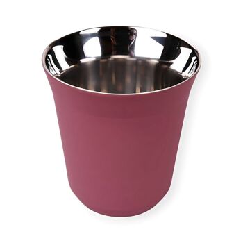 Tasse Expresso Acier Double Paroi Rose 1