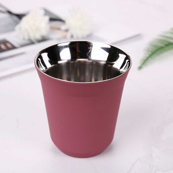 Tasse Expresso Acier Double Paroi Rose 2