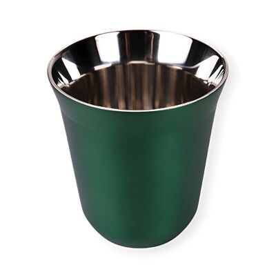 Green Double Wall Steel Espresso Cup