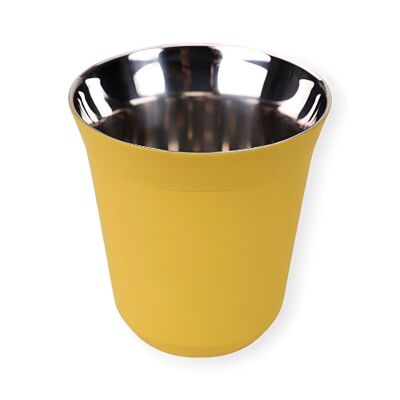 Yellow Double Wall Steel Espresso Cup