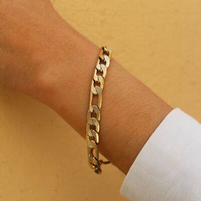 Bella figaro mesh bracelet Gold | Handmade in France