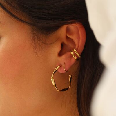 Mini twisted hoop earrings Séréna Gold | Handmade in France
