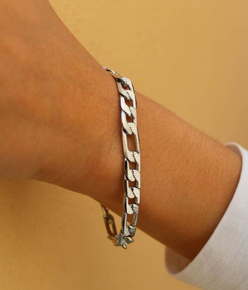 Bracelet maille Figaro Bella Argent | Fait main en France