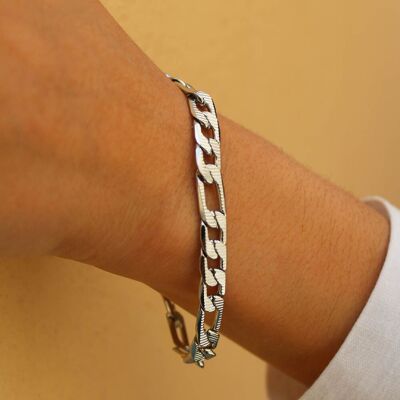 Figaro Bella Silver mesh bracelet | Handmade in France