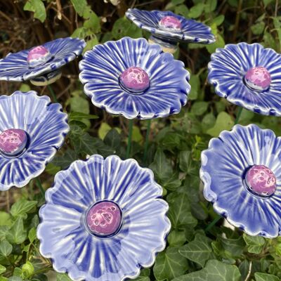 Fleur en céramique Bleuet, Tuteur végétal