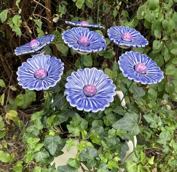 Fleur en céramique Bleuet, Tuteur végétal 4