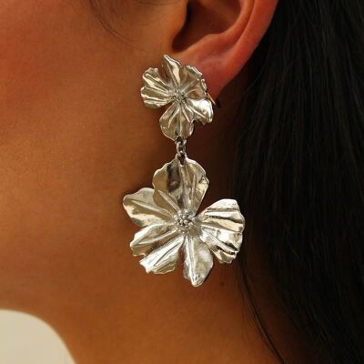 Pendientes Victoria Plata flores | Hecho en Francia