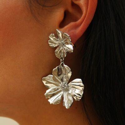 Victoria Silver flower earrings | Made in France