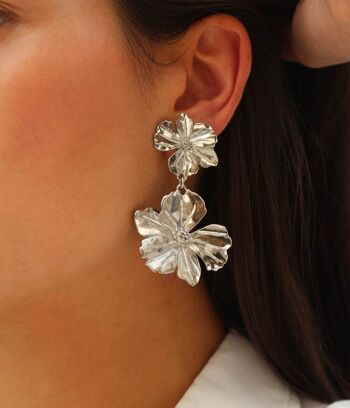 Boucles d'oreilles fleurs Victoria Argent | Faites en France 5