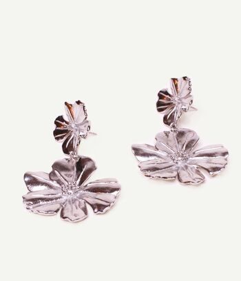 Boucles d'oreilles fleurs Victoria Argent | Faites en France 7