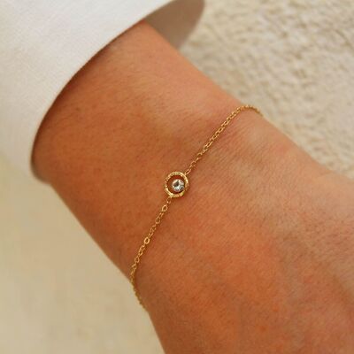 Bracciale sottile con pendente in strass Emma | Fatto a mano in Francia