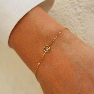 Thin bracelet with rhinestone pendant Emma | Handmade in France