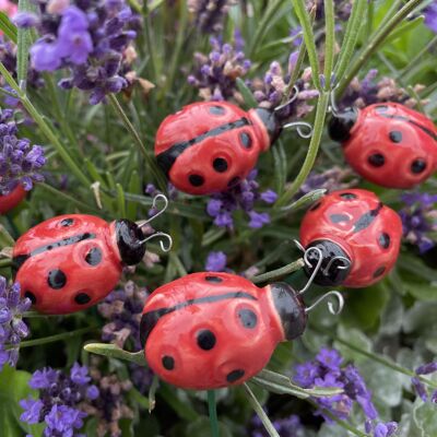 Coccinelle en céramique, Tuteur végétal