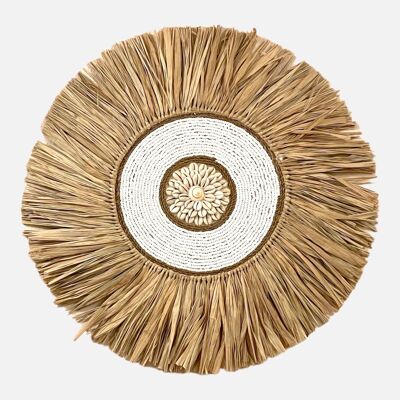 Atara Shell Wall Decor with Raffia - Sand Beach