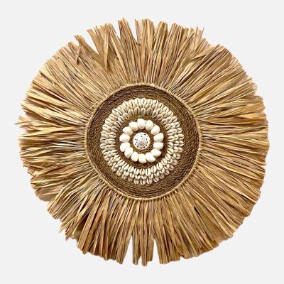 Atara Shell Wall Decor with Raffia