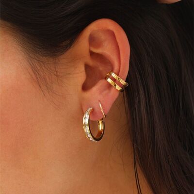 Jerry mini hoop earrings paved with rhinestones | Handmade in France