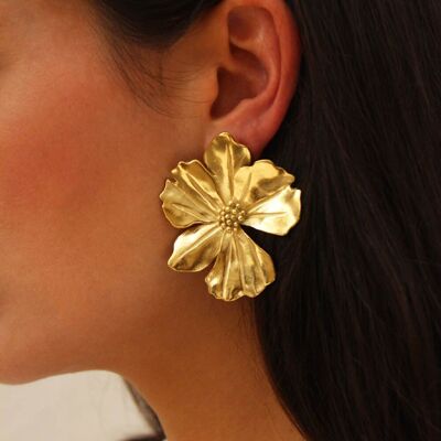 Pendientes flores Vicky Gold | Hecho a mano en Francia.