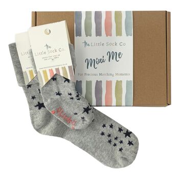 Coffret cadeau de chaussettes familiales assorties Mini Me pour adultes et enfants en étoiles ⭐️ - Le cadeau parfait pour les anniversaires ou Noël 4