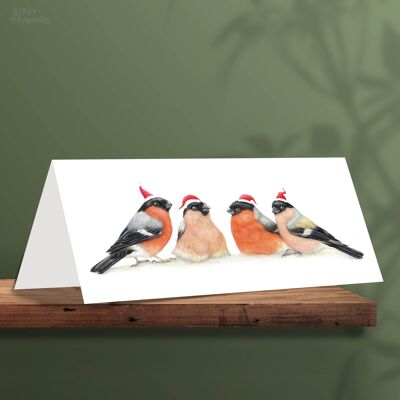 Bullfinch Christmas Card, Animal Christmas Cards, Cute Greeting Card, Bird Cards