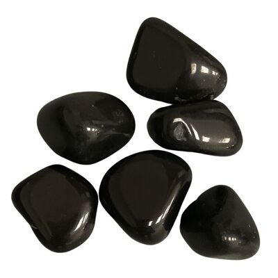 Tumbled Crystals, Pack of 12, Black Agate