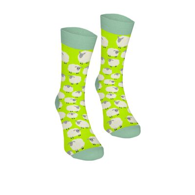 Sheep Lime Colored Cotton Socks Bertoni 37-41