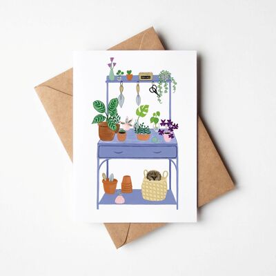 “The potting table” card and envelope