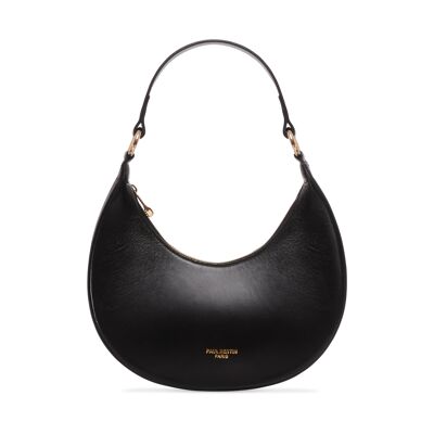 Moon - Half-moon handbag in black leather