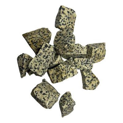 Cristaux bruts taillés grossièrement, 2-4 cm, paquet de 6, jaspe dalmatien