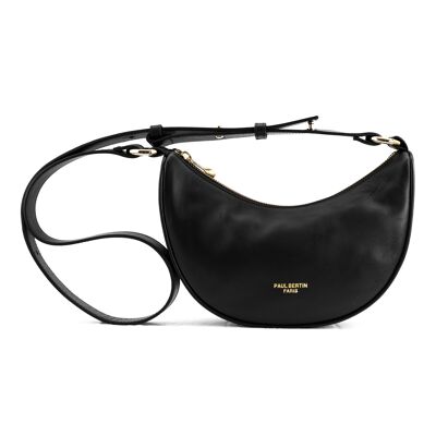 Casa - Smooth black leather fanny pack