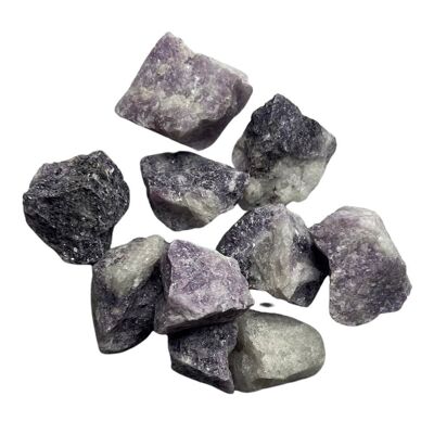 Cristalli grezzi tagliati grezzi, 2-4 cm, confezione da 6, lepidolite