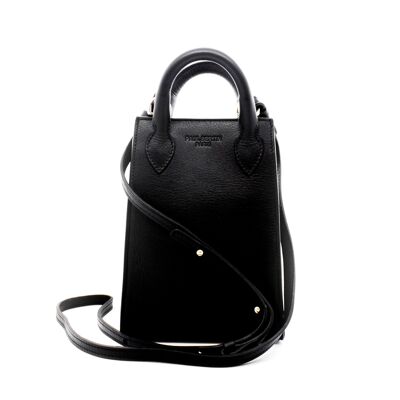 Ernest – Mini-Tasche aus schwarzem Leder